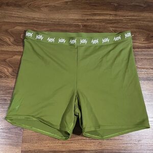 YITTY by Lizzo Moss Green Major Label Shaping High Waist Logo Shorts Womens 4X